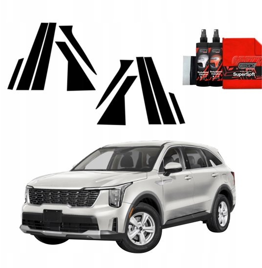 Picture of GrizzGlass Czarna folia na supki GrizzGlass BodyShield do Kia Sorento (2023-2025) [10w1]