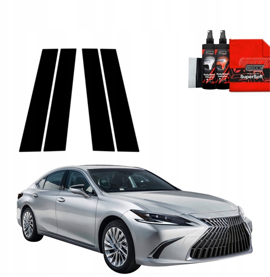 Picture of GrizzGlass Czarna folia na supki GrizzGlass BodyShield do Lexus ES 300h (2021-2024) [4w1]