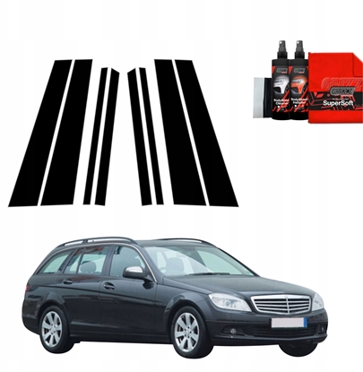 Изображение GrizzGlass Czarna folia na supki GrizzGlass BodyShield do Mercedes Benz C Klasa S204 Kombi (2007-2011) [8w1]
