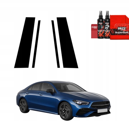 Изображение GrizzGlass Czarna folia na supki GrizzGlass BodyShield do Mercedes CLA 200 (2025-2026) [2w1]