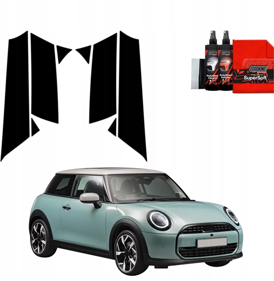 Picture of GrizzGlass Czarna folia na supki GrizzGlass BodyShield do Mini Cooper S (2023-2025) [8w1]