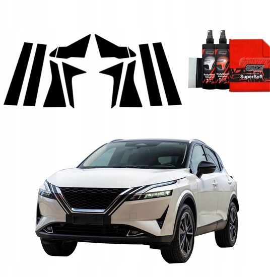Picture of GrizzGlass Czarna folia na supki GrizzGlass BodyShield do Nissan Qashqai 3 (2021-2024) [10w1]
