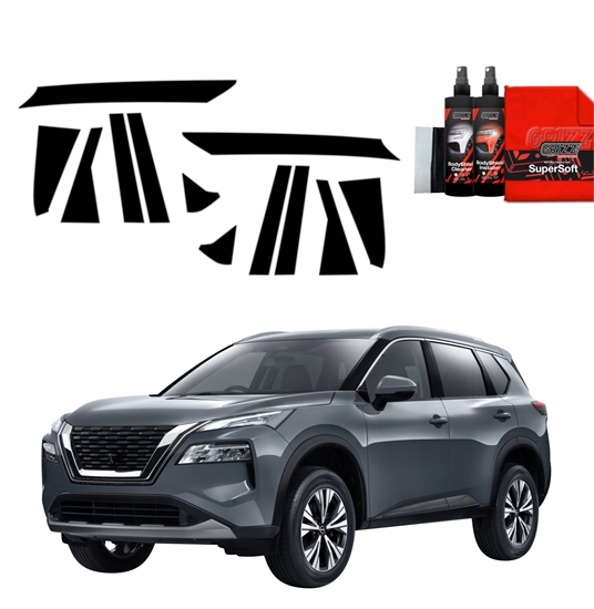 Picture of GrizzGlass Czarna folia na supki GrizzGlass BodyShield do Nissan X-Trail Facelift (2024-2025) [12w1]