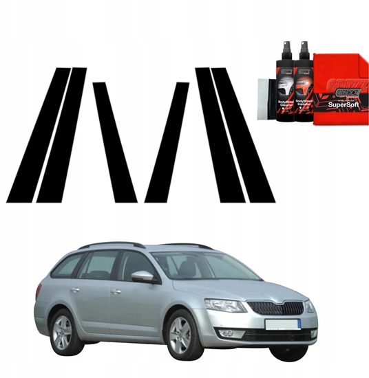 Picture of GrizzGlass Czarna folia na supki GrizzGlass BodyShield do Skoda Octavia 3 Kombi 5D (2017-2020) [6w1]