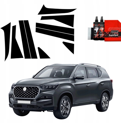 Изображение GrizzGlass Czarna folia na supki GrizzGlass BodyShield do SsangYong Rexton (2023-2025) [10w1]
