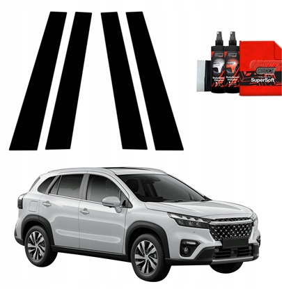 Изображение GrizzGlass Czarna folia na supki GrizzGlass BodyShield do Suzuki S-Cross (2021-2025) [4w1]