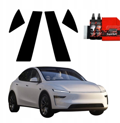 Изображение GrizzGlass Czarna folia na supki GrizzGlass BodyShield do Tesla Model Y Juniper (2024-2025) [4w1]
