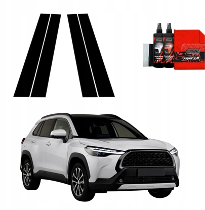 Изображение GrizzGlass Czarna folia na supki GrizzGlass BodyShield do Toyota Corolla Cross (2022-2025) [4w1]