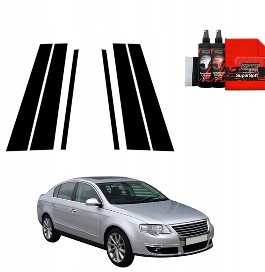 Picture of GrizzGlass Czarna folia na supki GrizzGlass BodyShield do Volkswagen Passat B6 Sedan (2005-2010) [6w1]