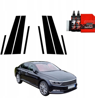 Изображение GrizzGlass Czarna folia na supki GrizzGlass BodyShield do Volkswagen Passat B8 Sedan (2014-2022) [8w1]