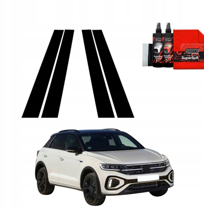 Изображение GrizzGlass Czarna folia na supki GrizzGlass BodyShield do Volkswagen T-Roc (2021-2025) [4w1]