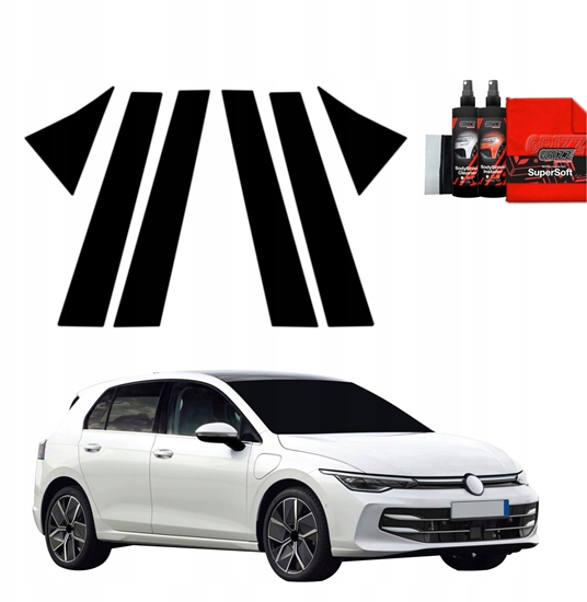 Picture of GrizzGlass Czarna folia na supki GrizzGlass BodyShield do Volkswagen VW Golf 8 Hatchback (2024-2025) [6w1]