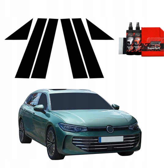 Picture of GrizzGlass Czarna folia na supki GrizzGlass BodyShield do Volkswagen VW Passat B9 (2024-2025) [6w1]