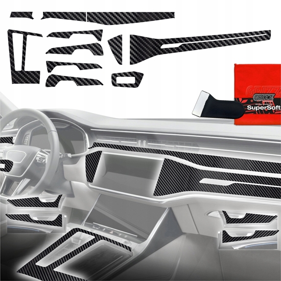 Изображение GrizzGlass Folia do wntrza GrizzGlass PianoSkin Glossy do Audi A6 C8 (2018-2024) [11w1]