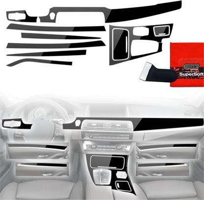 Изображение GrizzGlass Folia do wntrza GrizzGlass PianoSkin Glossy do BMW 5 F10 (2012-2017) [8w1]