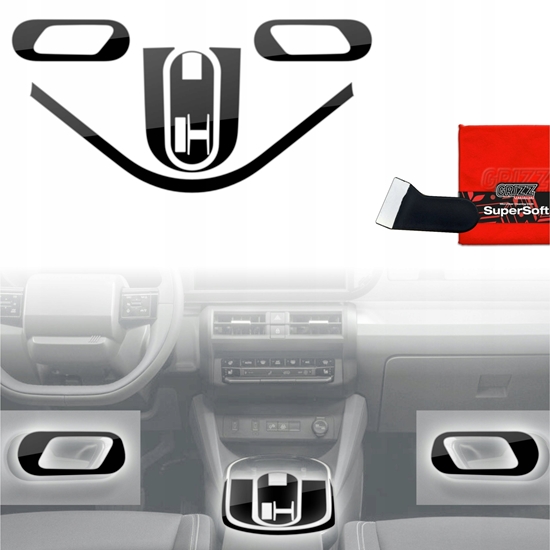 Picture of GrizzGlass Folia do wntrza GrizzGlass PianoSkin Glossy do Fiat Grande Panda (2025) [5w1]
