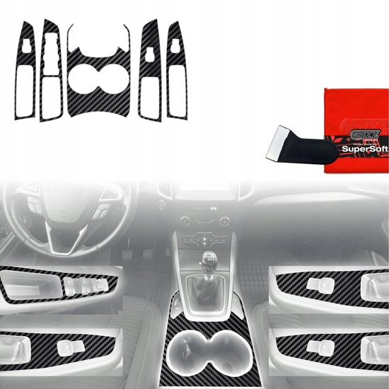 Picture of GrizzGlass Folia do wntrza GrizzGlass PianoSkin Glossy do Ford S-Max MK2 (2015-2023) [5w1]