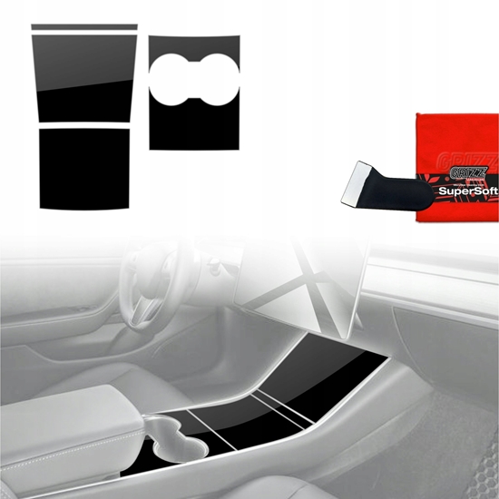 Picture of GrizzGlass Folia do wntrza GrizzGlass PianoSkin Glossy do Tesla Model 3 (2017-2020) [4w1]
