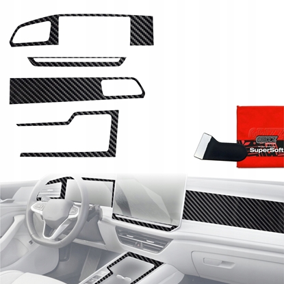 Изображение GrizzGlass Folia do wntrza GrizzGlass PianoSkin Glossy do Volkswagen Passat B9 12,9" (2024-2025) [4w1]