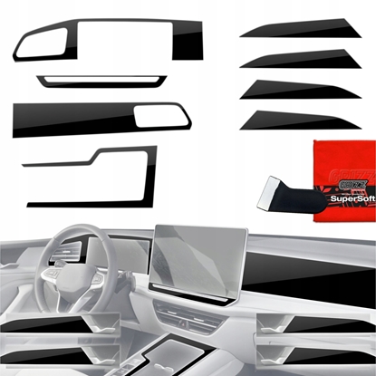 Изображение GrizzGlass Folia do wntrza GrizzGlass PianoSkin Glossy do Volkswagen Passat B9 12,9" (2024-2025) [8w1]