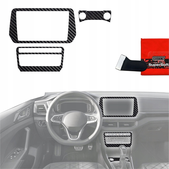 Picture of GrizzGlass Folia do wntrza GrizzGlass PianoSkin Glossy do Volkswagen T-Cross (2025) [4w1]