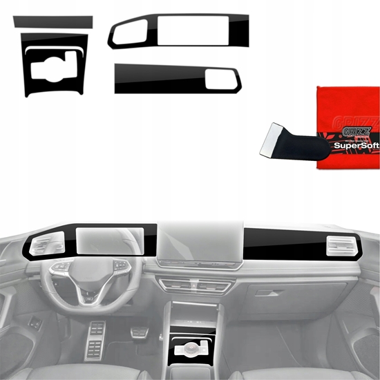 Picture of GrizzGlass Folia do wntrza GrizzGlass PianoSkin Glossy do Volkswagen Tiguan 3 (2024-2025) [5w1]