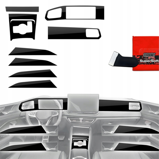 Picture of GrizzGlass Folia do wntrza GrizzGlass PianoSkin Glossy do Volkswagen Tiguan 3 (2024-2025) [8w1]