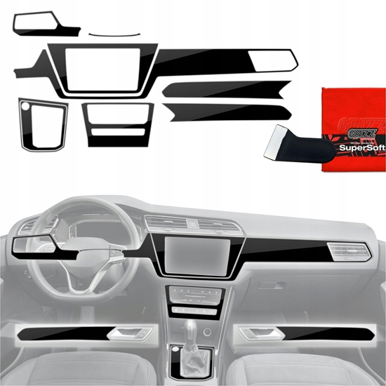 Picture of GrizzGlass Folia do wntrza GrizzGlass PianoSkin Glossy do Volkswagen Touran Highline (2025) [9w1]