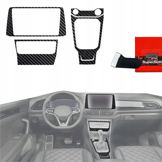 Picture of GrizzGlass Folia do wntrza GrizzGlass PianoSkin Glossy do Volkswagen T-Roc R-Line (2025) [4w1]