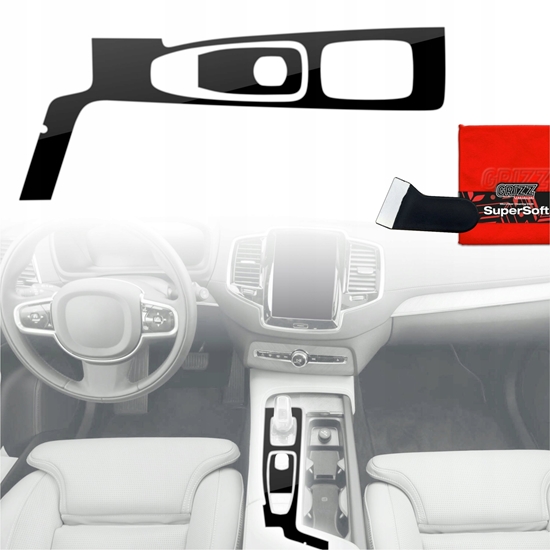 Изображение GrizzGlass Folia do wntrza GrizzGlass PianoSkin Glossy do Volvo XC90 B5 (2022-2026) [2w1]