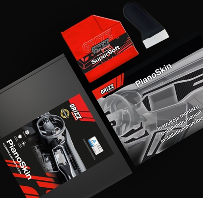 Изображение GrizzGlass Folia do wntrza GrizzGlass PianoSkin Matte do Peugeot 508 (2010-2018) [3w1]