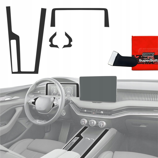 Picture of GrizzGlass Folia do wntrza GrizzGlass PianoSkin Matte do Skoda Superb 4 (2024-2025) [4w1]