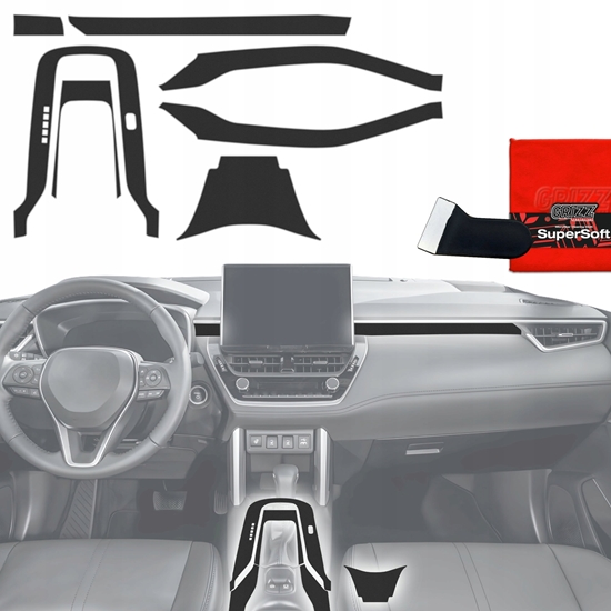 Изображение GrizzGlass Folia do wntrza GrizzGlass PianoSkin Matte do Toyota Corolla Cross (2019-2025) [7w1]