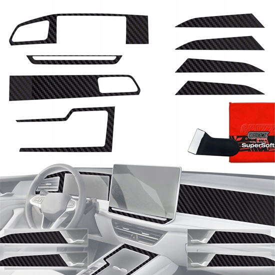 Изображение GrizzGlass Folia do wntrza GrizzGlass PianoSkin Matte do Volkswagen Passat B9 12,9" (2024-2025) [8w1]
