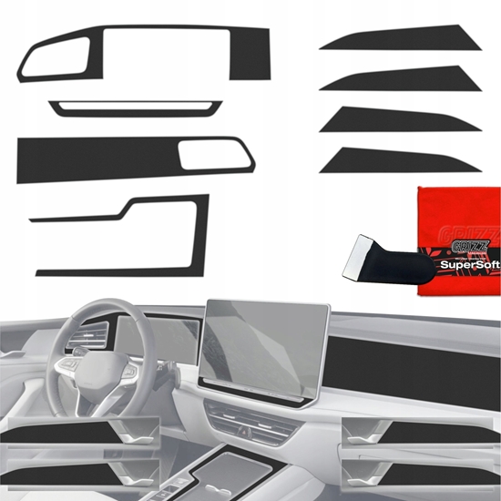 Изображение GrizzGlass Folia do wntrza GrizzGlass PianoSkin Matte do Volkswagen Passat B9 12,9" (2024-2025) [8w1]