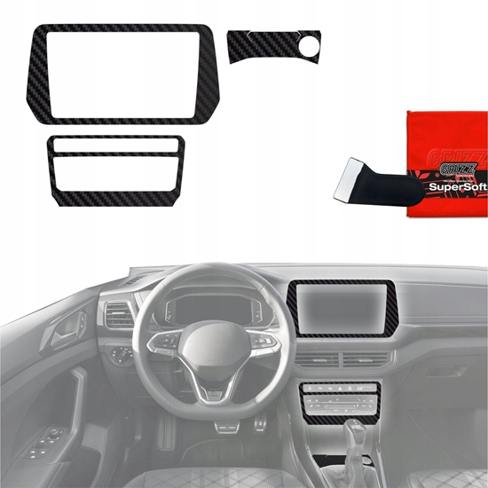 Изображение GrizzGlass Folia do wntrza GrizzGlass PianoSkin Matte do Volkswagen T-Cross (2025) [3w1]