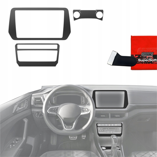 Изображение GrizzGlass Folia do wntrza GrizzGlass PianoSkin Matte do Volkswagen T-Cross (2025) [4w1]