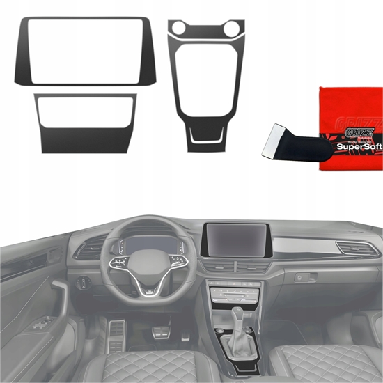 Изображение GrizzGlass Folia do wntrza GrizzGlass PianoSkin Matte do Volkswagen T-Roc R-Line (2025) [4w1]