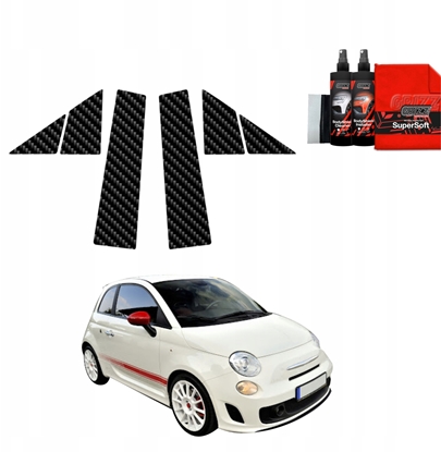 Изображение GrizzGlass Folia karbonowa na supki GrizzGlass BodyShield do Abarth 500 (2016-2023) [6w1]