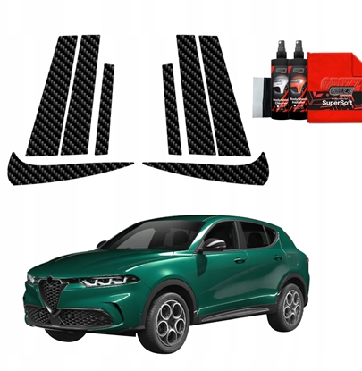 Изображение GrizzGlass Folia karbonowa na supki GrizzGlass BodyShield do Alfa Romeo Tonale (2022-2025) [8w1]