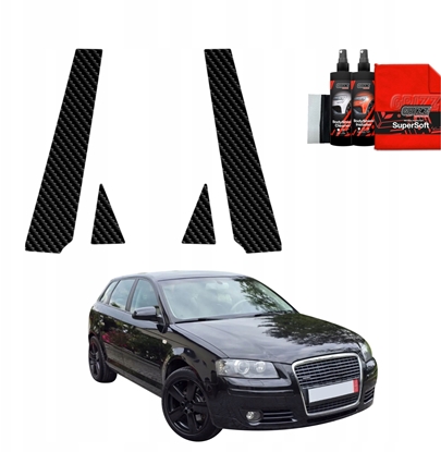 Изображение GrizzGlass Folia karbonowa na supki GrizzGlass BodyShield do Audi A3 8P Hatchback 5D (2003-2008) [4w1]