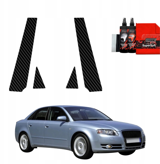 Изображение GrizzGlass Folia karbonowa na supki GrizzGlass BodyShield do Audi A4 B7 Sedan (2004-2008) [4w1]