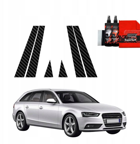 Изображение GrizzGlass Folia karbonowa na supki GrizzGlass BodyShield do Audi A4 B8 Avant Facelifting (2011-2015) [6w1]