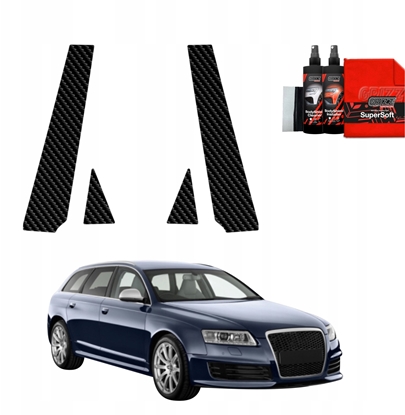 Изображение GrizzGlass Folia karbonowa na supki GrizzGlass BodyShield do Audi A6 C6 Avant Facelifting (2008-2011) [4w1]