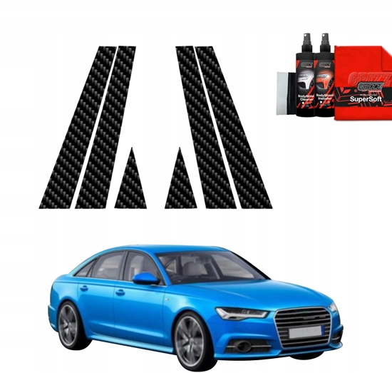 Изображение GrizzGlass Folia karbonowa na supki GrizzGlass BodyShield do Audi A6 C7 Sedan Facelifting (2014-2018) [6w1]