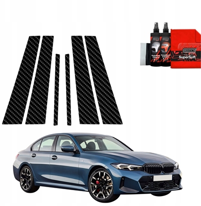 Изображение GrizzGlass Folia karbonowa na supki GrizzGlass BodyShield do BMW 3 Sedan (2025) [6w1]