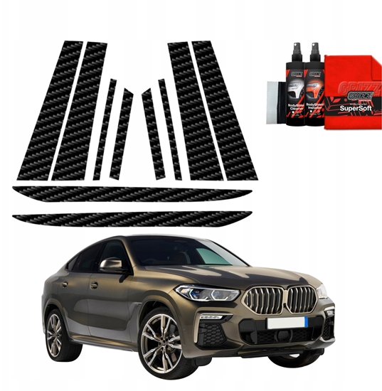 Изображение GrizzGlass Folia karbonowa na supki GrizzGlass BodyShield do BMW X6M (2019-2023) [10w1]