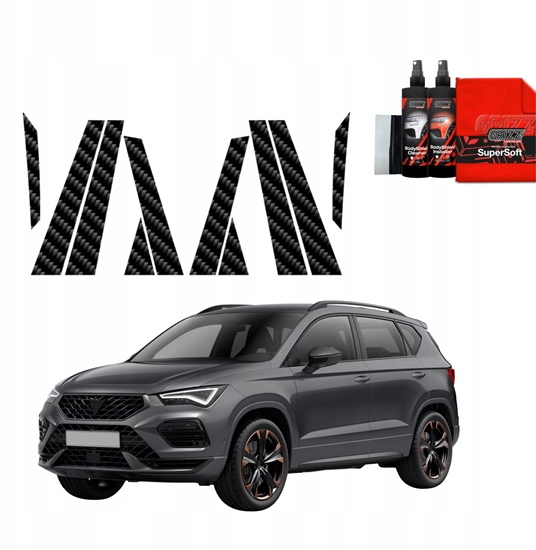 Изображение GrizzGlass Folia karbonowa na supki GrizzGlass BodyShield do Cupra Ateca (2020-2025) [8w1]