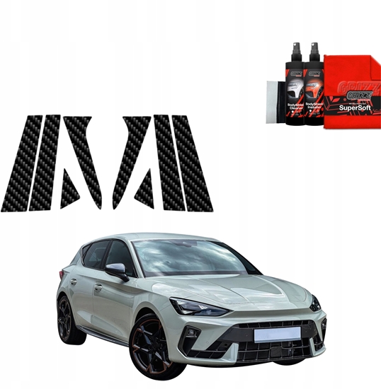 Изображение GrizzGlass Folia karbonowa na supki GrizzGlass BodyShield do Cupra Leon Hatchback (2024-2025) [8w1]