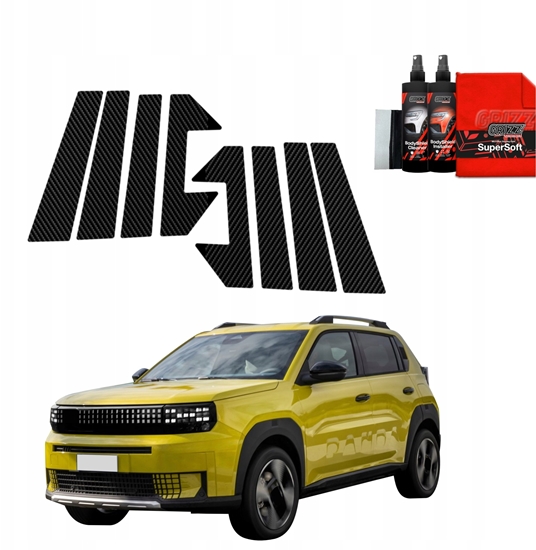 Изображение GrizzGlass Folia karbonowa na supki GrizzGlass BodyShield do Fiat Grande Panda (2025) [8w1]